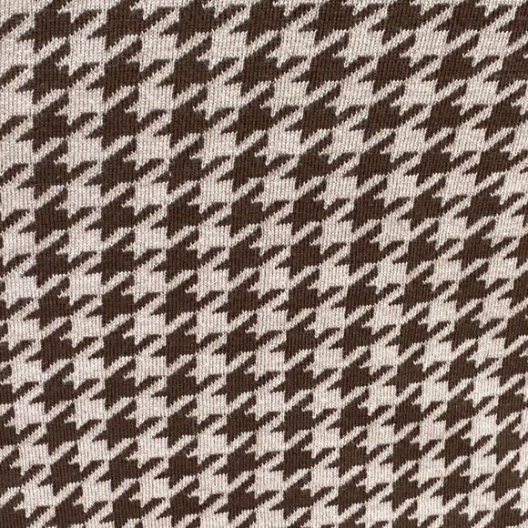 Dennis Basso Houndstooth Cardigan Brown Long Dark Academia Preppy Old Money-L - Picture 9 of 13